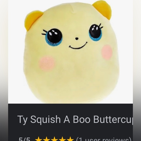 *FREE! with $9 purchase” Ty Squish-A-Boos™ Buttercup Yellow Bear (14”) - Picture 2 of 6